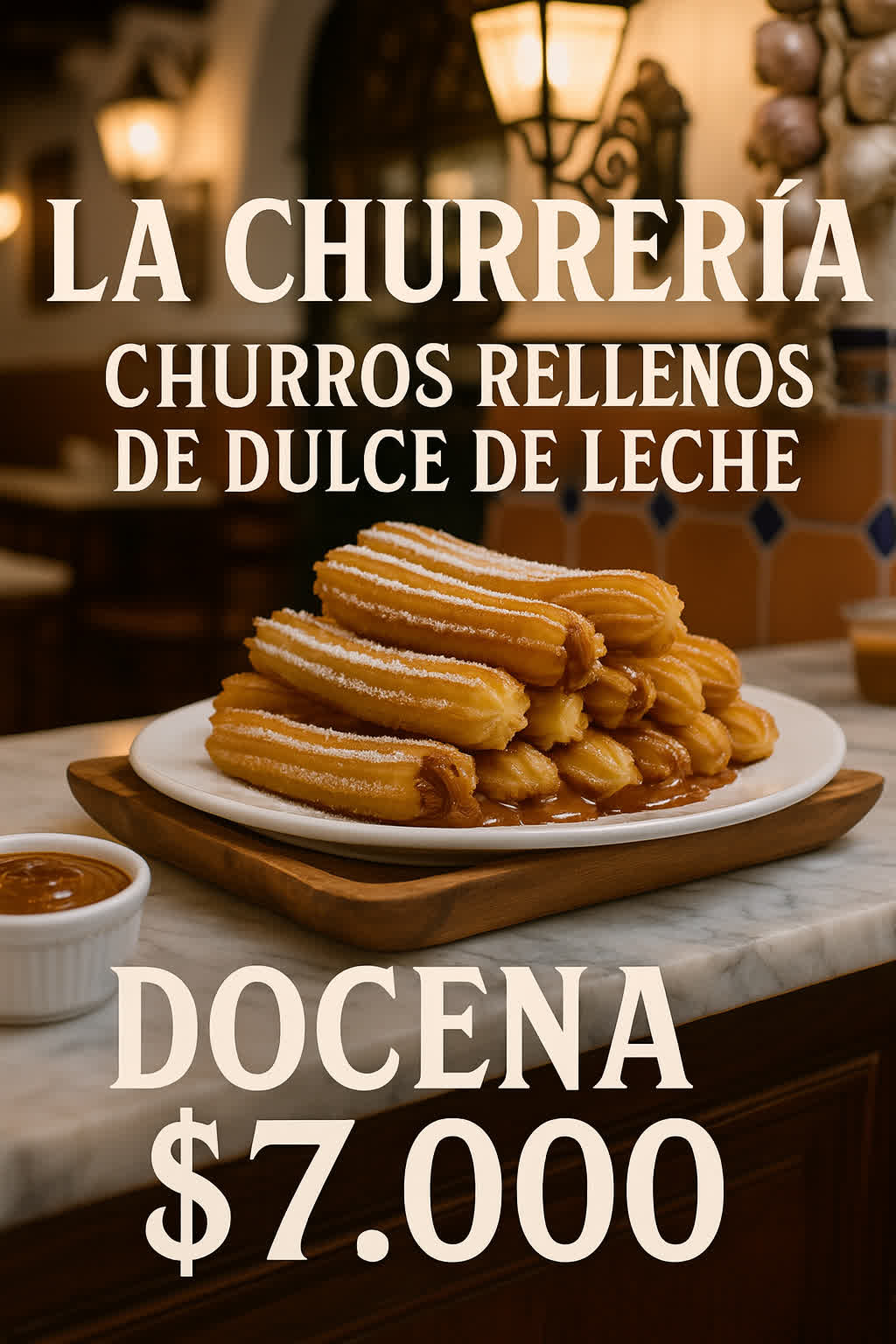 Churros rellenos con el mejor dulce de leche